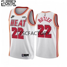 Camiseta Niños Miami Heat Jimmy Butler 22 Nike 2022-23 Classic Edition Blanco Swingman
